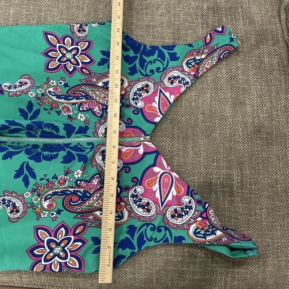 Women Size M Retro 70s Inspired Flower Paisley Shift Dress Boho Groovy Artsy Fun - Picture 8 of 8